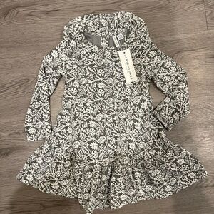 Janie and Jack Black and White Patterned Kids Dress
